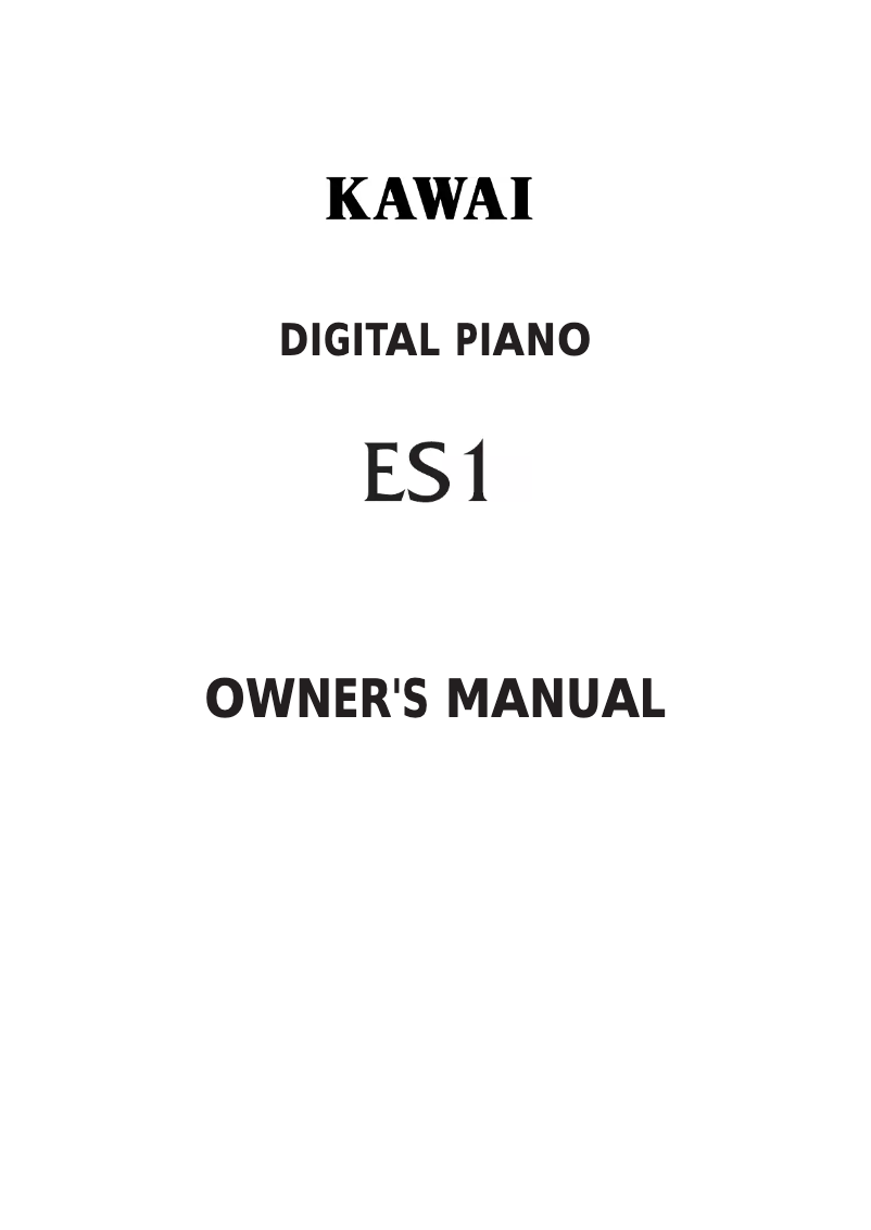 Página nº 1 - Manual de usuario Kawai ES1