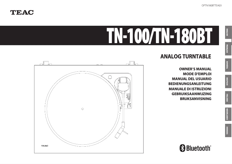 Página 1 del manual Manual de usuario Teac TN-180BT