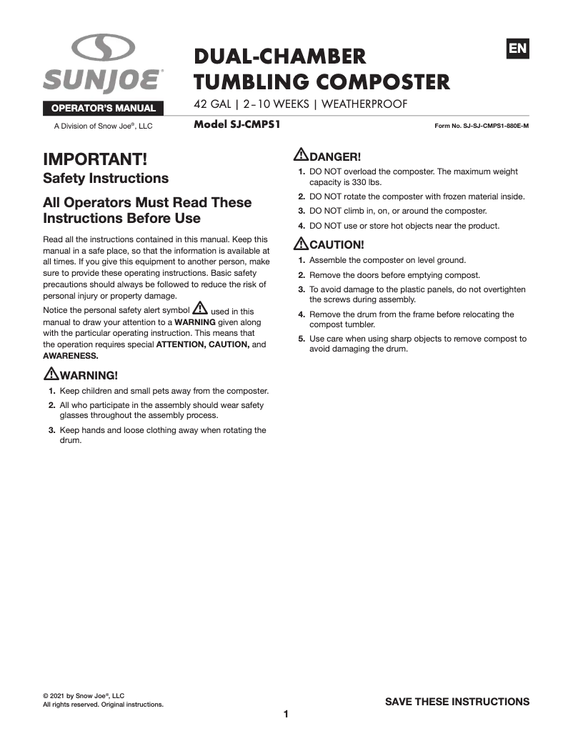 Imagen de la primera página del manual del dispositivo SJ-CMPS1