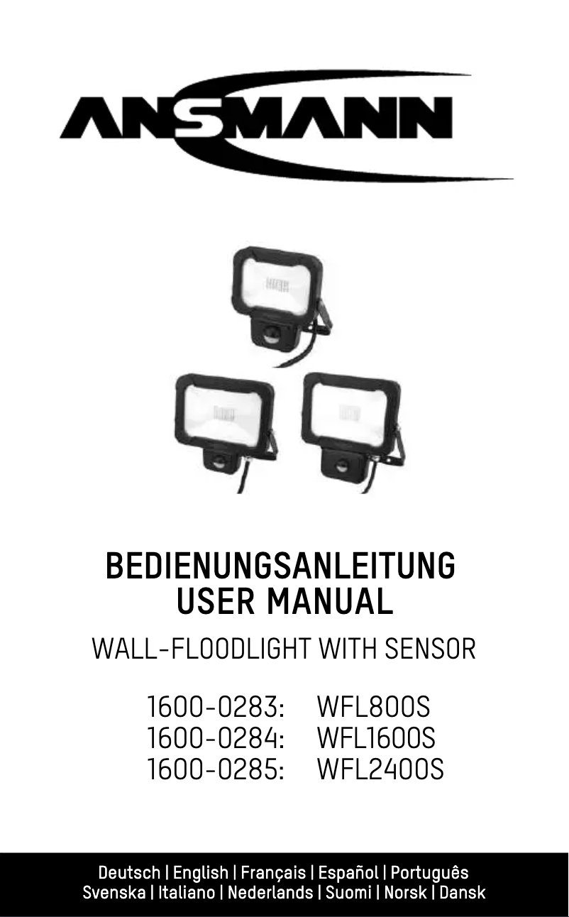 Página 1 del manual Manual de usuario Ansmann WFL1600S