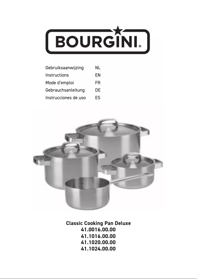 Página 1 del manual Manual de usuario Bourgini Classic Cooking Pan Deluxe