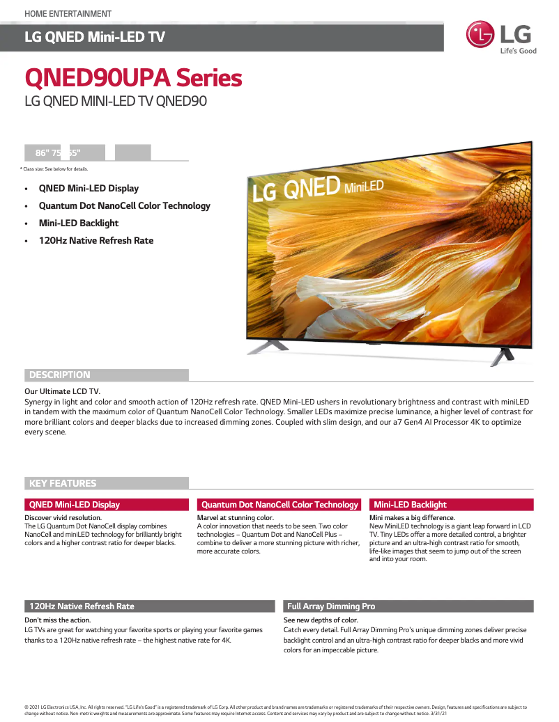 Página nº 1 - Manual de usuario LG 65QNED90UPA