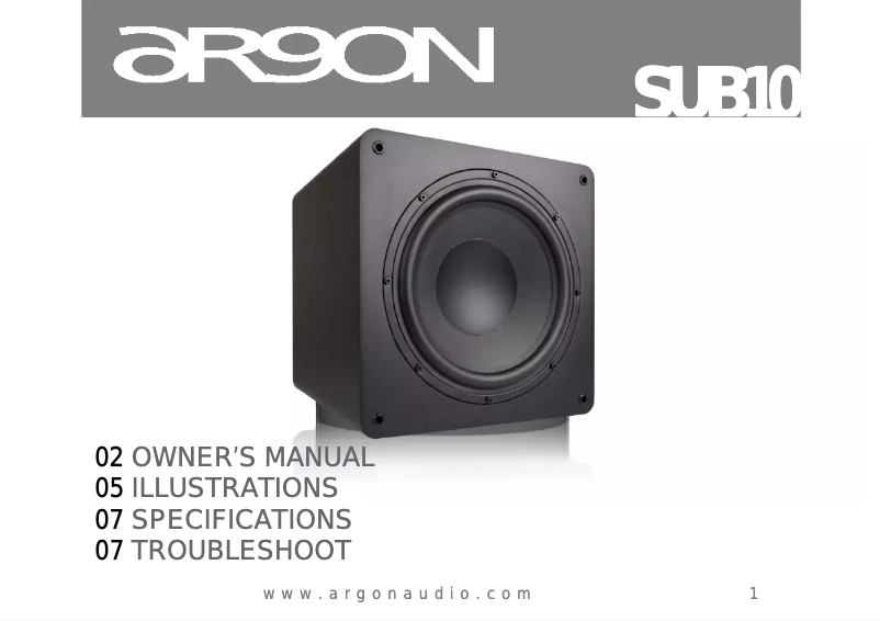 Imagen de la primera página del manual del dispositivo SUB10