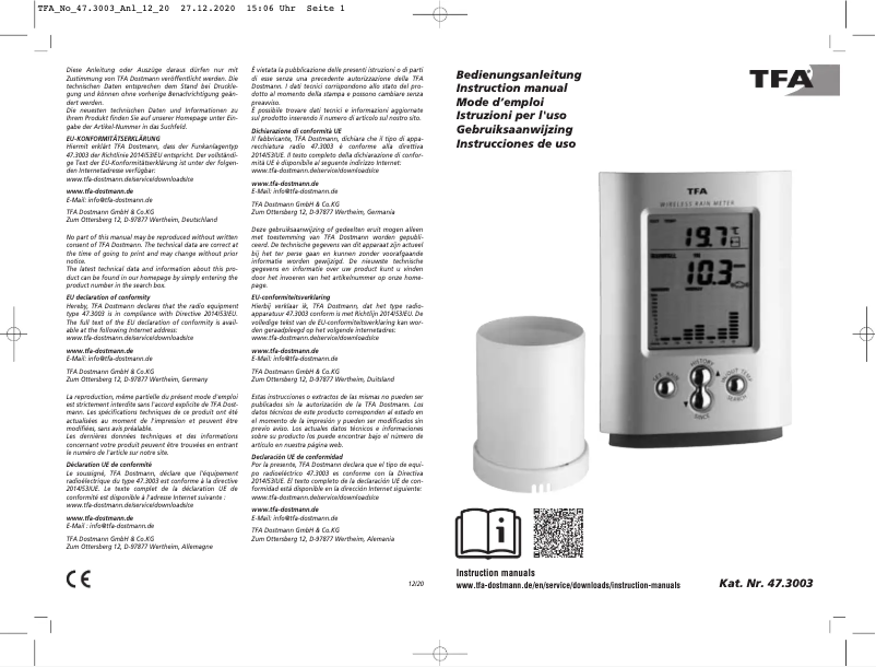 Imagen de la primera página del manual del dispositivo 47.3003
