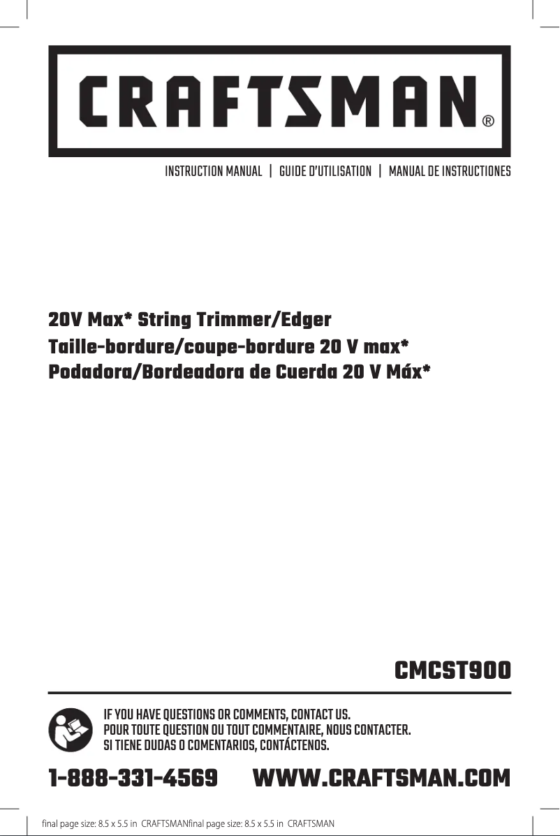 Página 1 del manual Manual de usuario Craftsman CMCST900