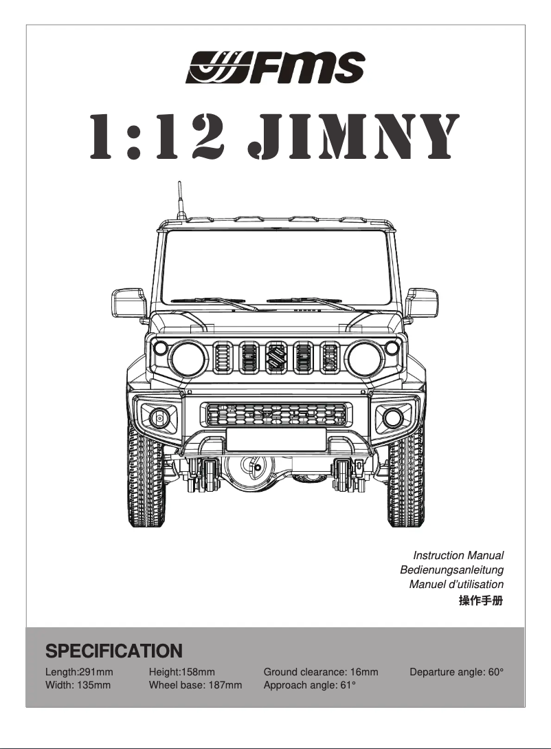 Página nº 1 - Manual de usuario FMS 1:12 JIMNY