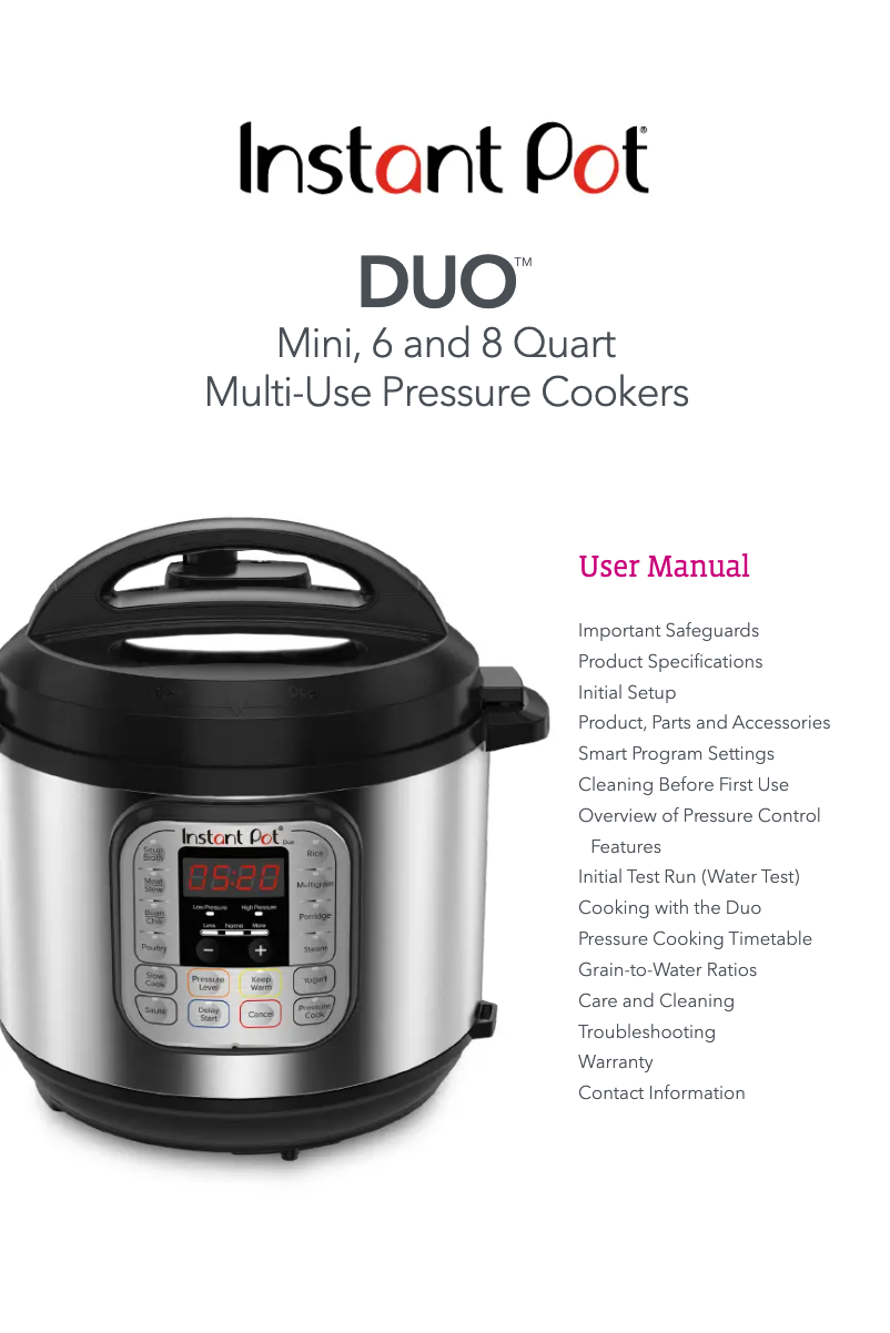 Página nº 1 - Manual de usuario Instant Pot Duo