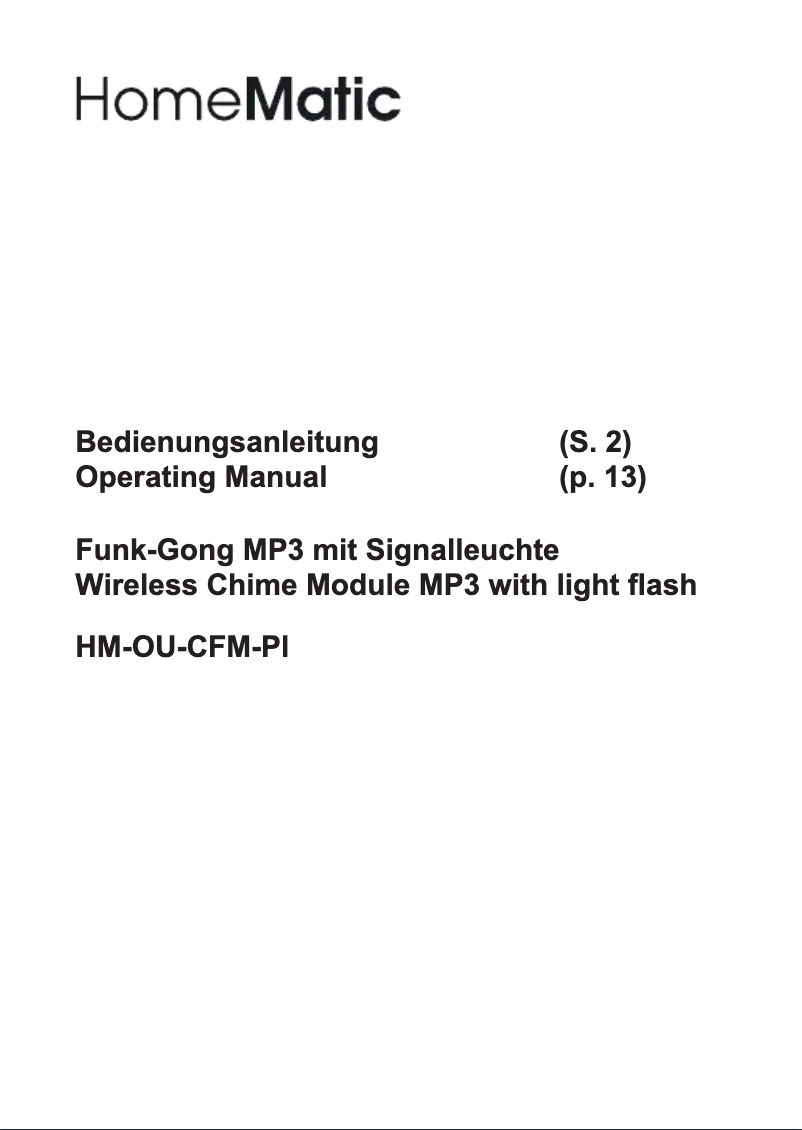 Imagen de la primera página del manual del dispositivo HM-OU-CFM-Pl