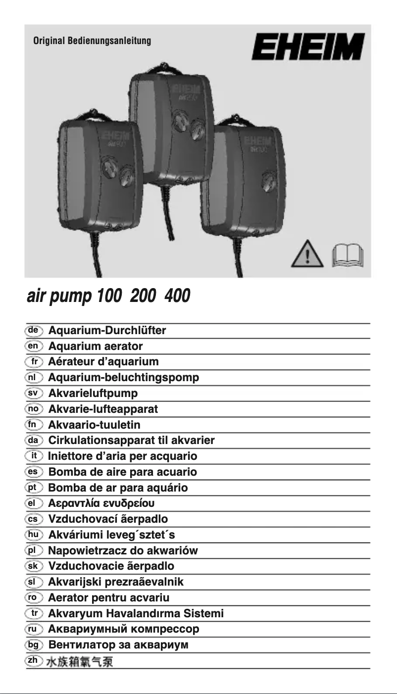 Imagen de la primera página del manual del dispositivo air pump 100