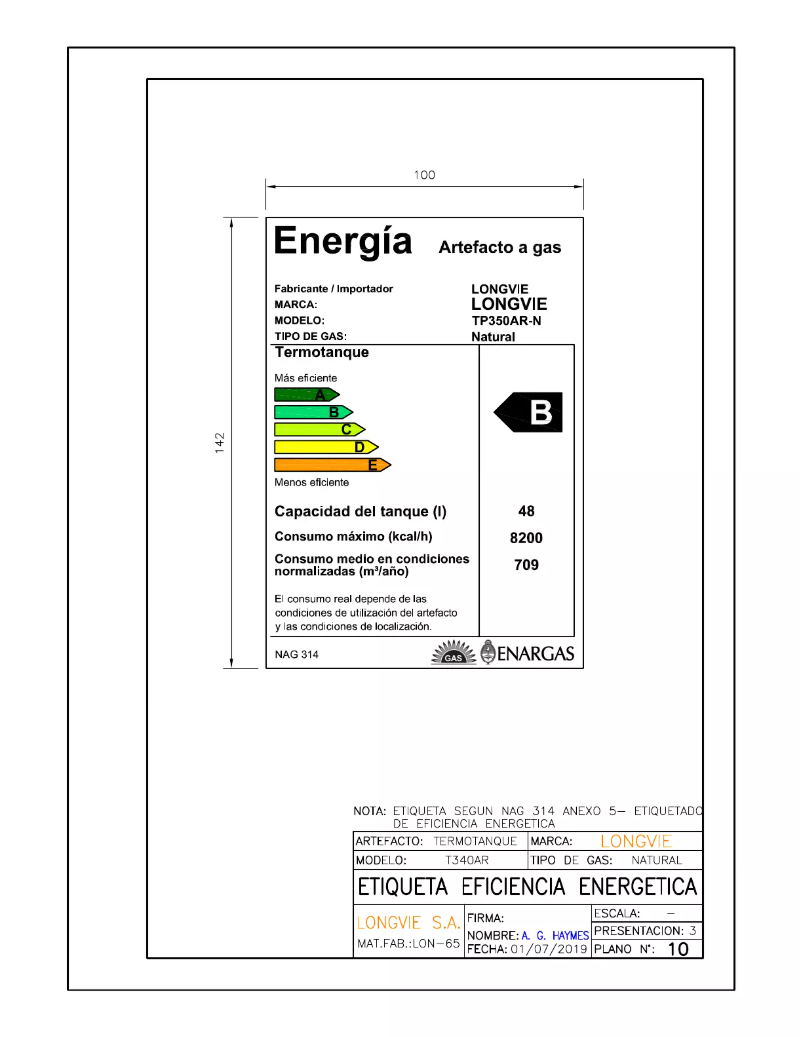 Imagen de la primera página del manual del dispositivo TP350AR