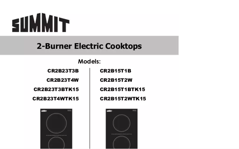 Página 1 del manual Manual de usuario Summit CR2B23T3BTK15