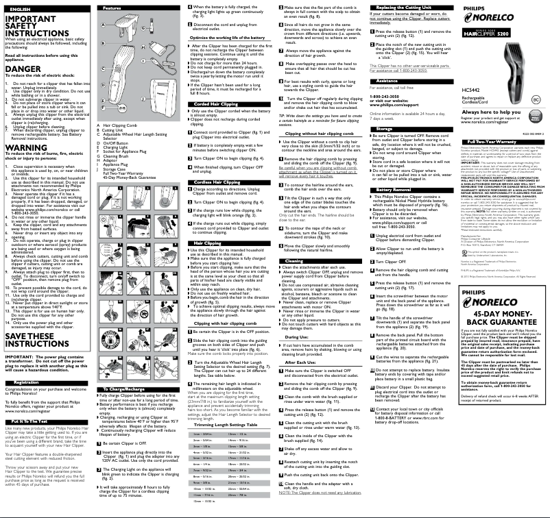 Imagen de la primera página del manual del dispositivo HC5442