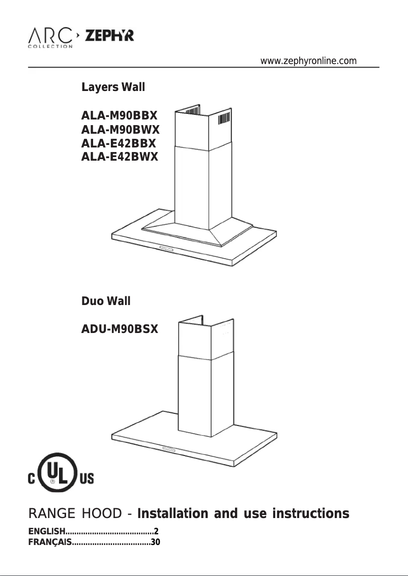 Imagen de la primera página del manual del dispositivo Duo Wall ADU-M90BSX