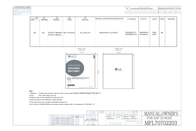 Imagen de la primera página del manual del dispositivo WTSV11BWHN