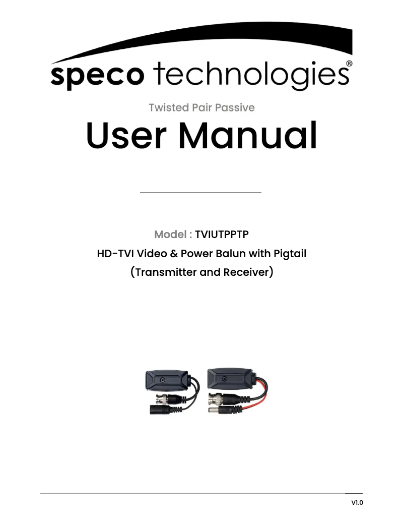 Imagen de la primera página del manual del dispositivo TVIUTPPTP