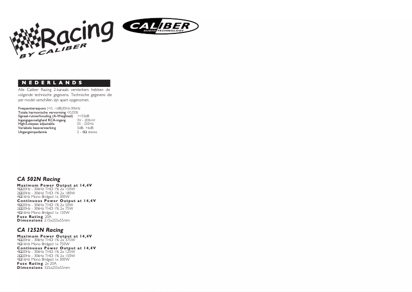 Página 1 del manual Manual de usuario Caliber CA 1252N