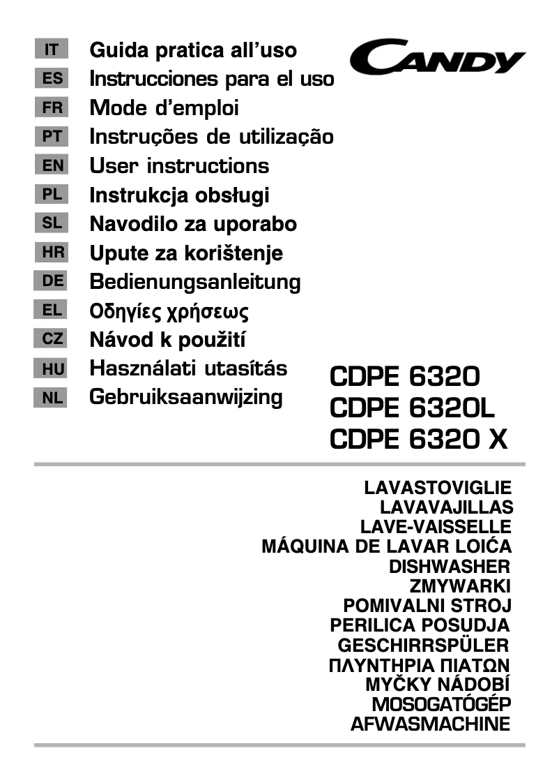 Página 1 del manual Manual de usuario Candy CDPE 6320X-ISR