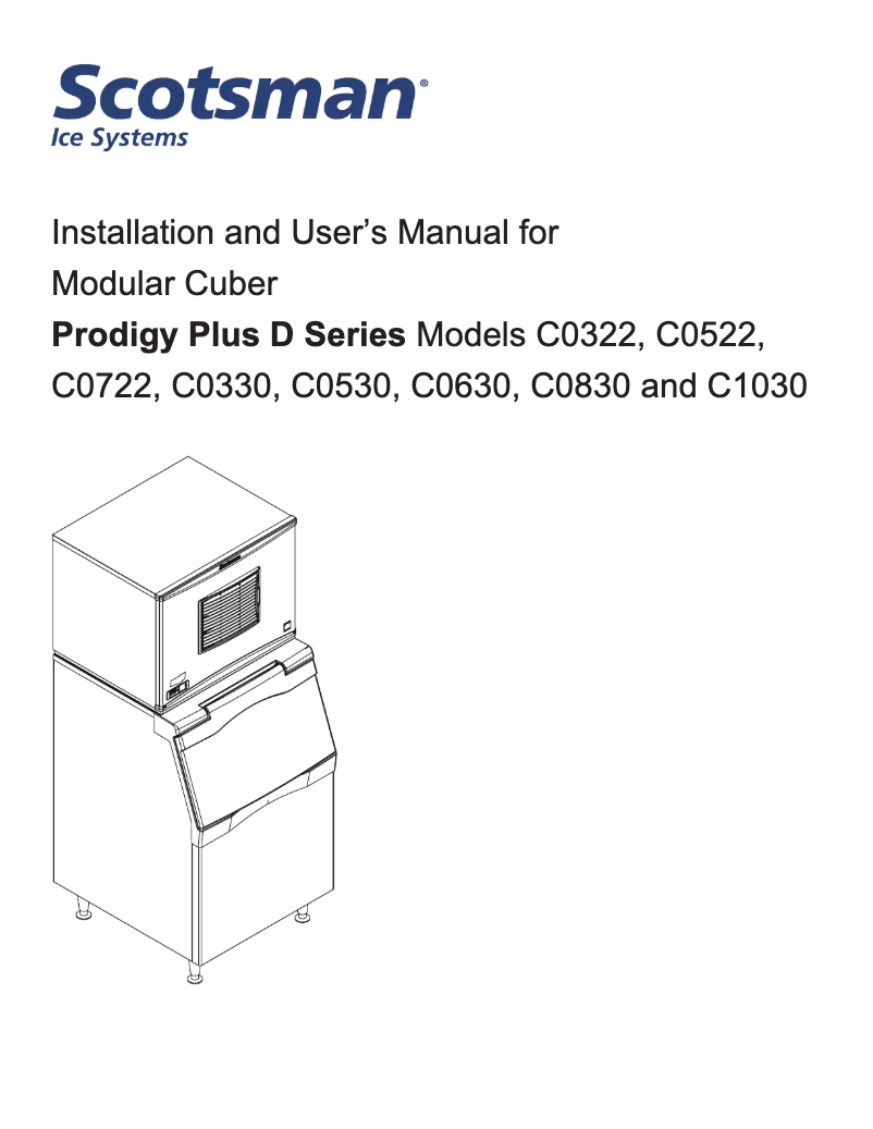Página nº 1 - Manual de uso y mantenimiento Scotsman C1030SR-32