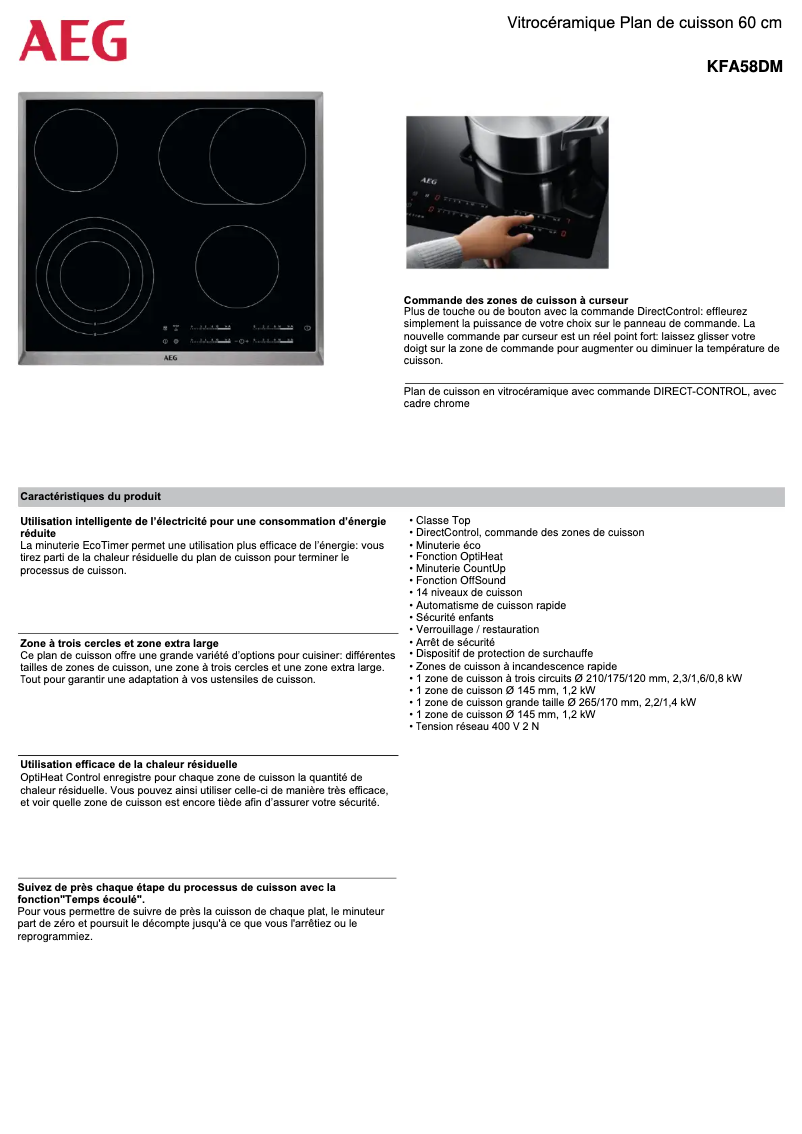 Imagen de la primera página del manual del dispositivo KFA58DM