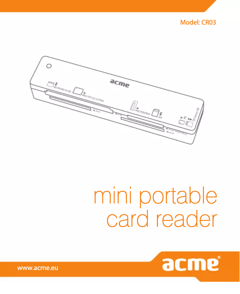 Página 1 del manual Manual de usuario Acme Made CR03