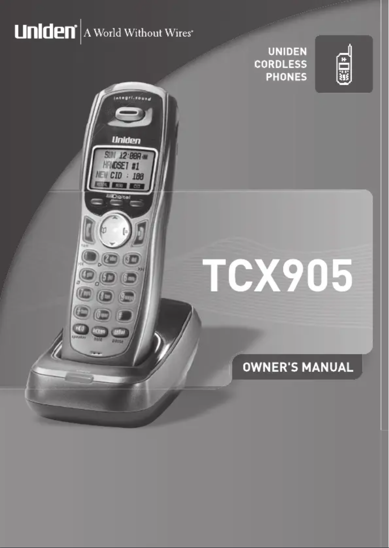 Página 1 del manual Manual de usuario Uniden TCX 905