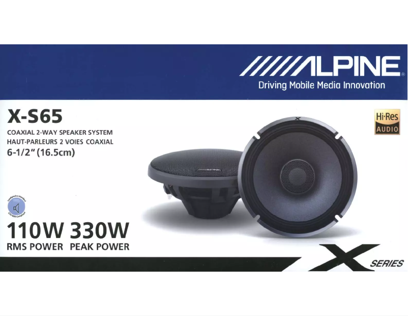 Página 1 del manual Manual de usuario Alpine X-S65