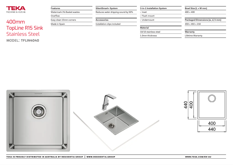 Página 1 del manual Manual de usuario Teka TFLIN4040