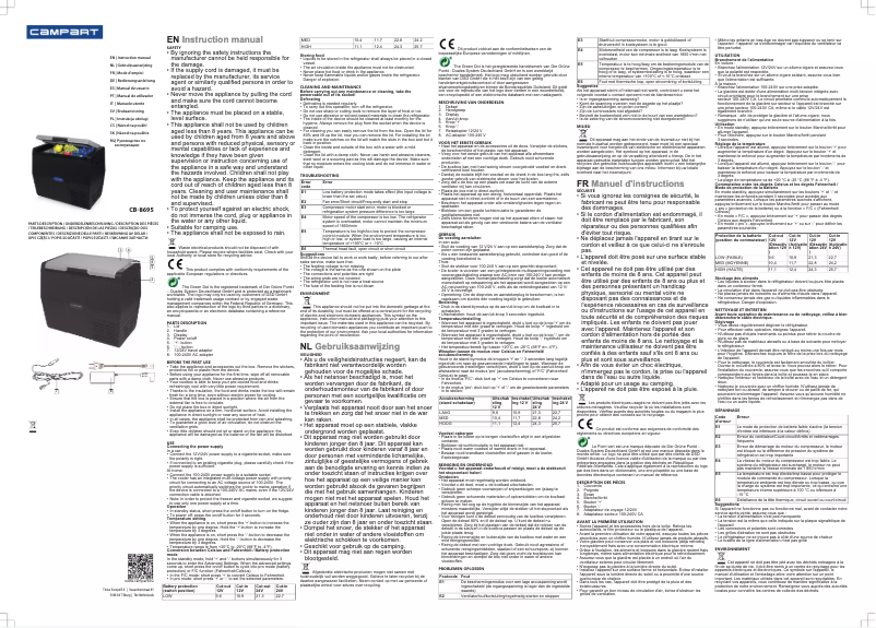 Imagen de la primera página del manual del dispositivo CB-8695