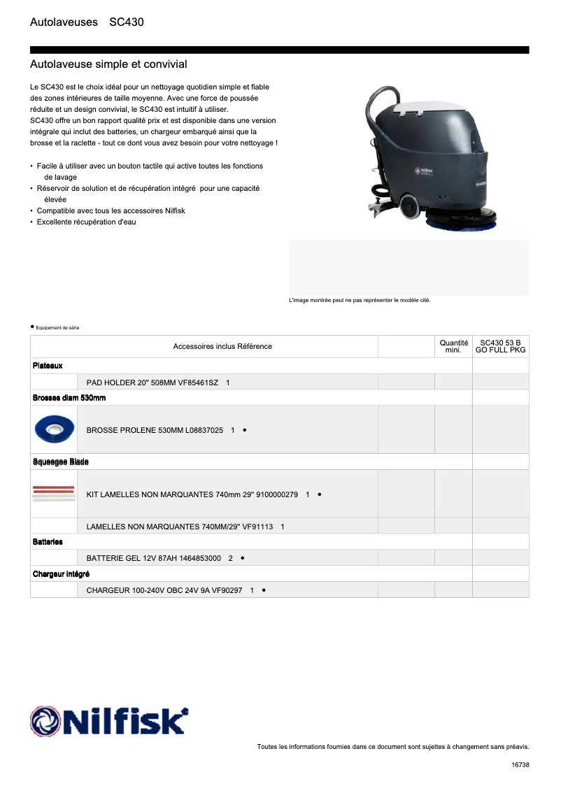Página nº 1 - Ficha técnica Nilfisk SC430