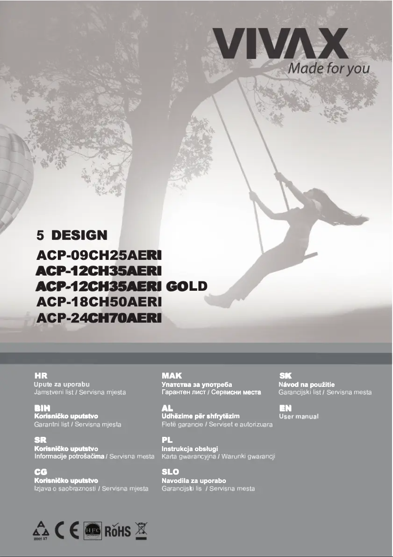 Imagen de la primera página del manual del dispositivo ACP-12CH35AERI GOLD