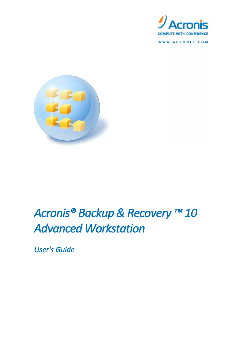 Página 1 del manual Manual de usuario Avanquest Acronis Backup & Recovery 10 Advanced Workstation