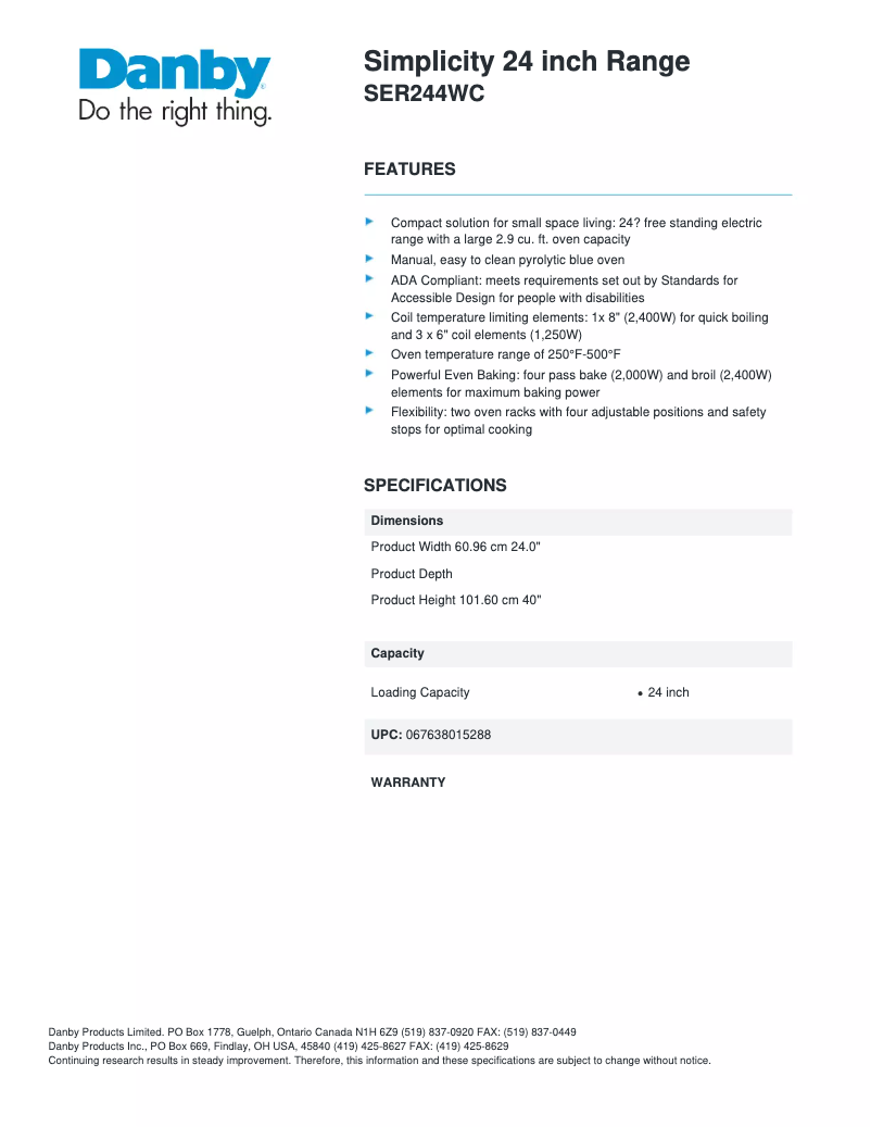 Imagen de la primera página del manual del dispositivo SER244WC