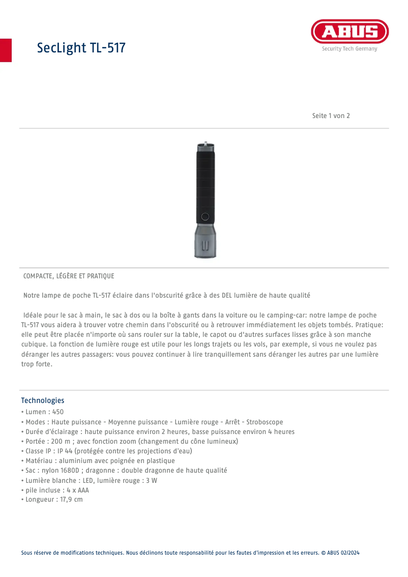 Imagen de la primera página del manual del dispositivo TL-517