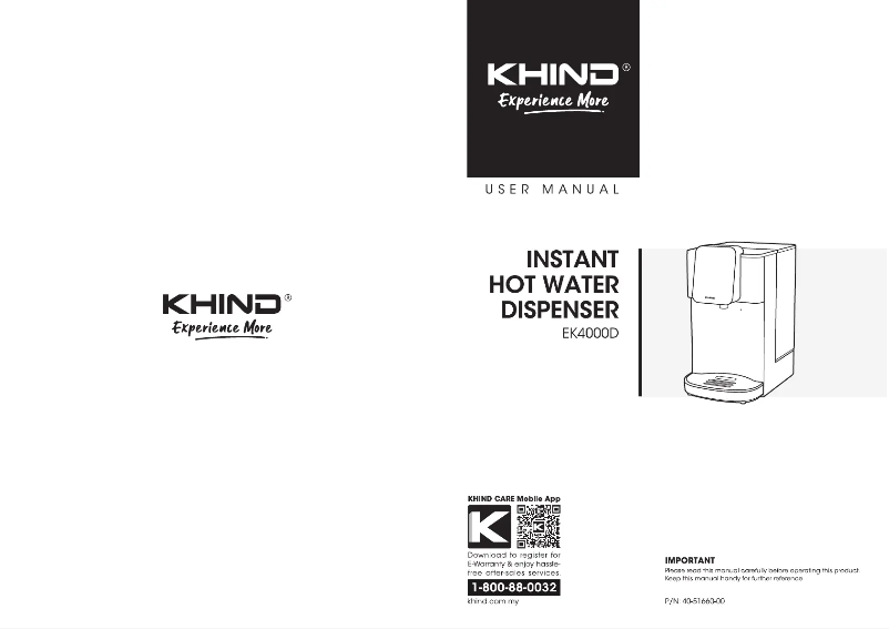 Página 1 del manual Manual de usuario Khind EK4000D