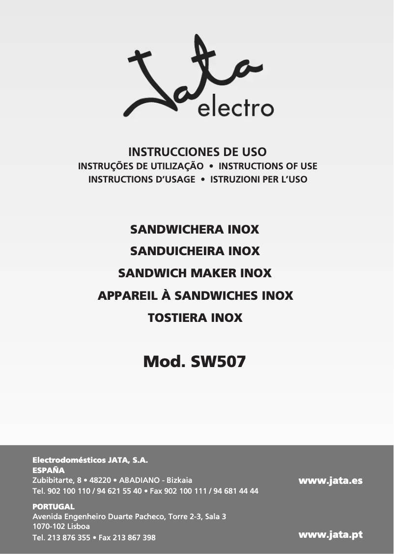 Página 1 del manual Manual de usuario Jata SW507