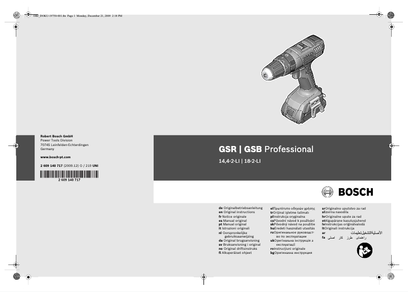 Página nº 1 - Manual de usuario Bosch GSB 14.4-2-LI