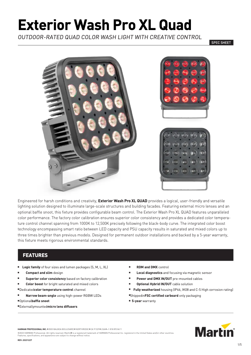 Imagen de la primera página del manual del dispositivo Exterior Wash Pro XL QUAD