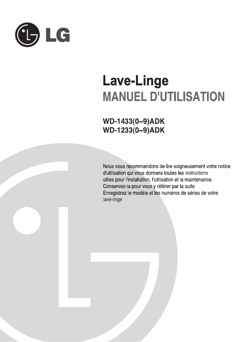 Imagen de la primera página del manual del dispositivo WD-14330ADK