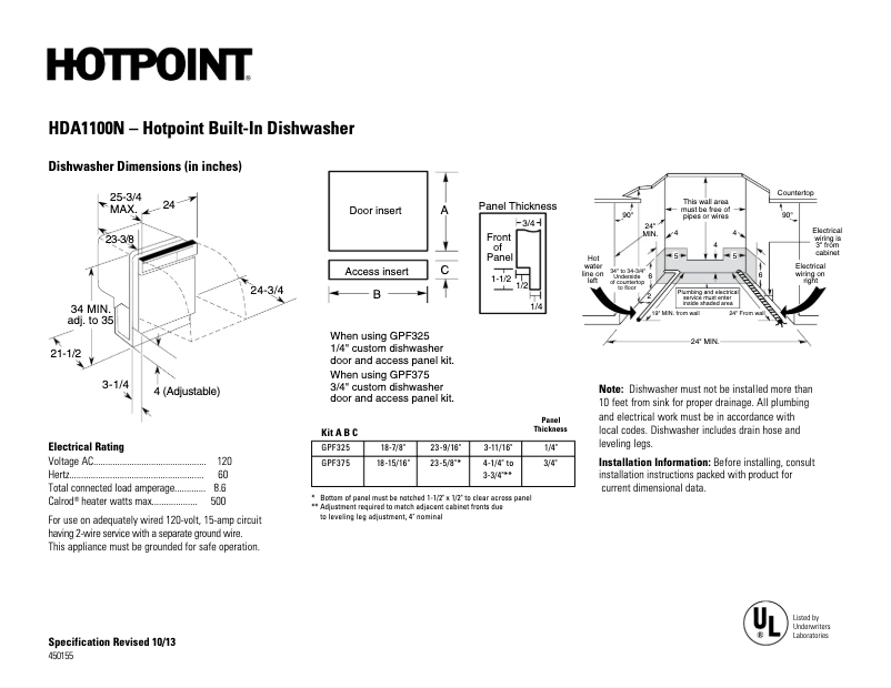 Imagen de la primera página del manual del dispositivo HDA1100NWH