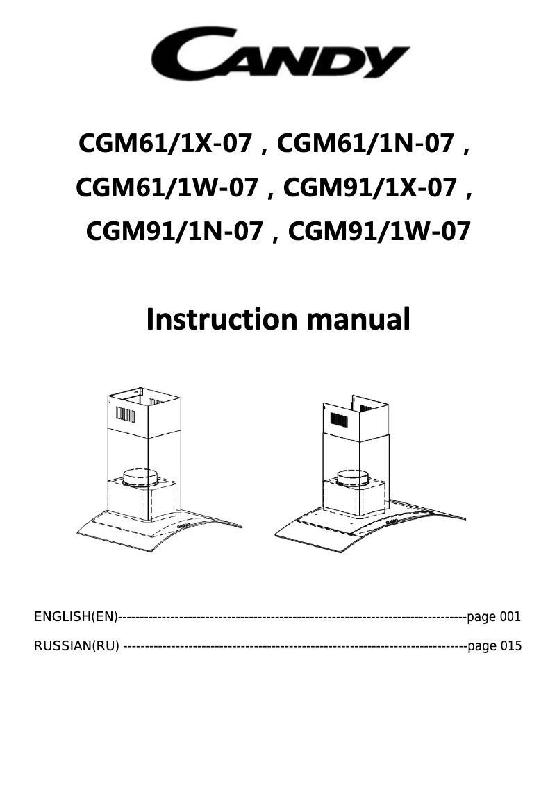 Página 1 del manual Manual de usuario Candy CGM61/1X-07