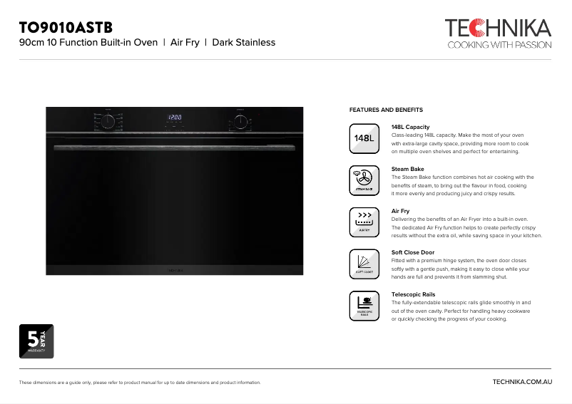 Imagen de la primera página del manual del dispositivo TO9010ASTB