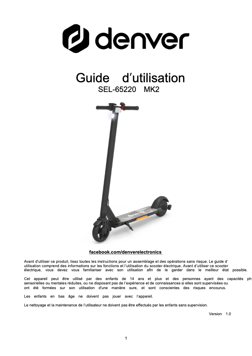 Página 1 del manual Manual de usuario Denver SEL-65220 MK2