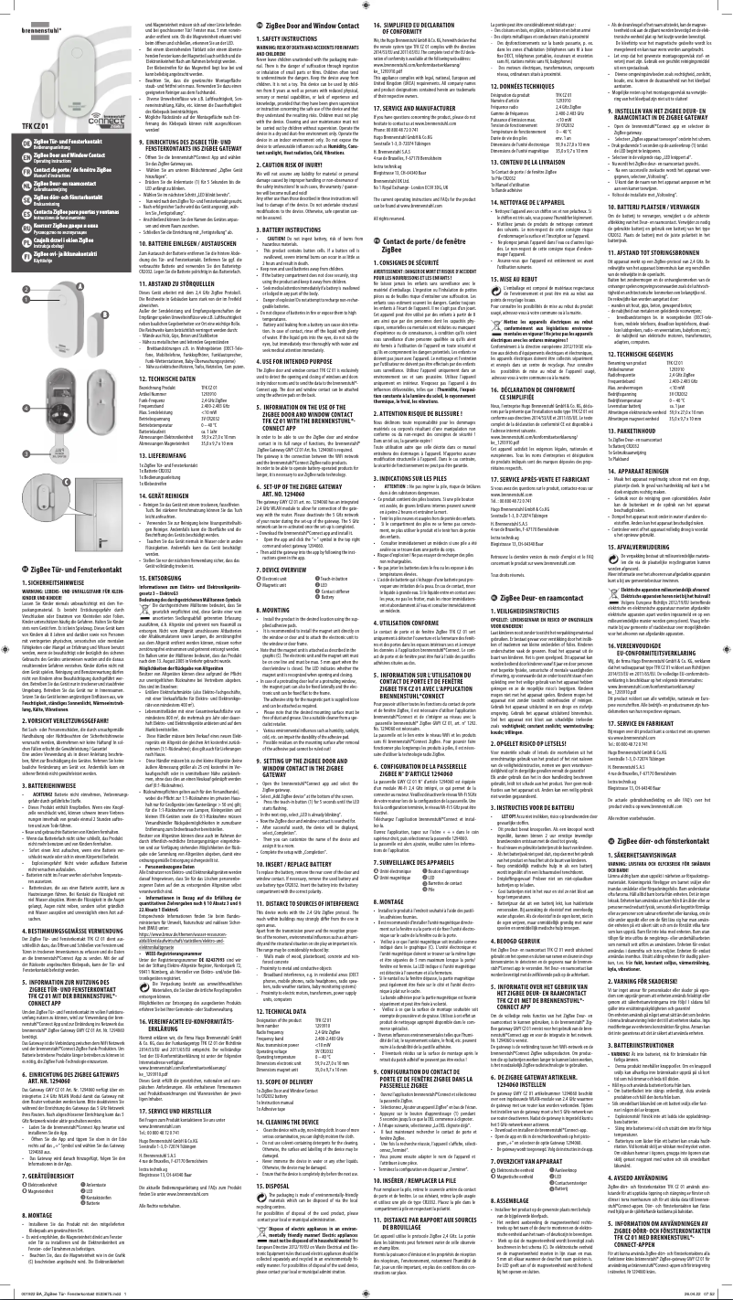 Página 1 del manual Manual de usuario Brennenstuhl Connect Zigbee TFK CZ 0