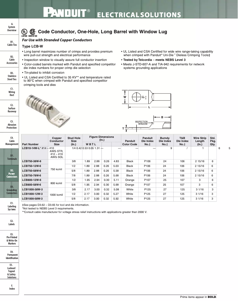 Página nº 1 - Manual de usuario Panduit LCB1000-58W-3