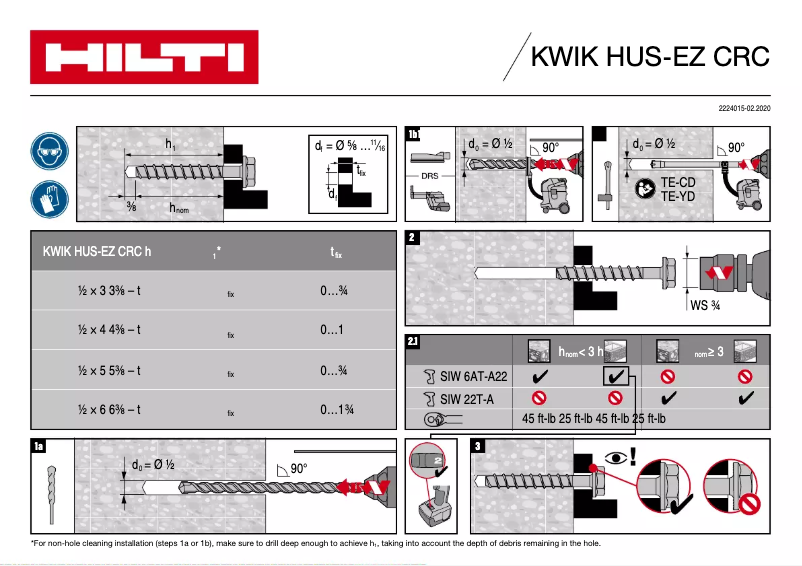 Página 1 del manual Manual de usuario Hilti KH-EZ CRC