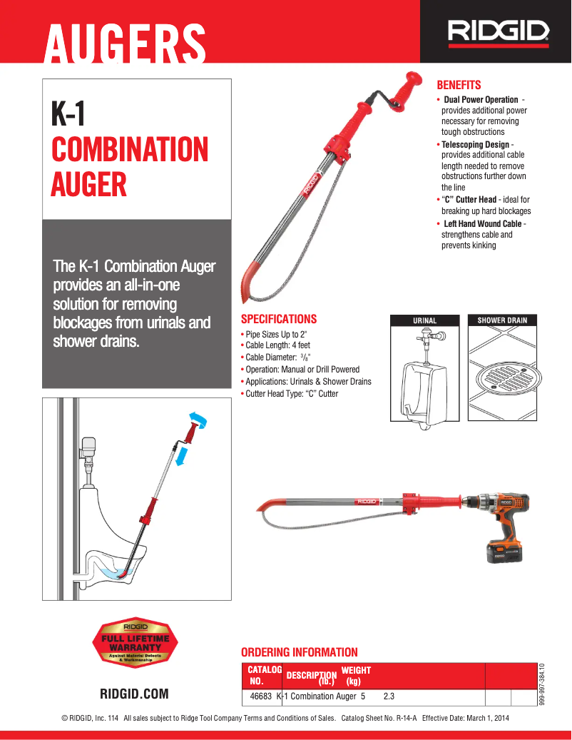 Página nº 1 - Catálogo Ridgid K-1