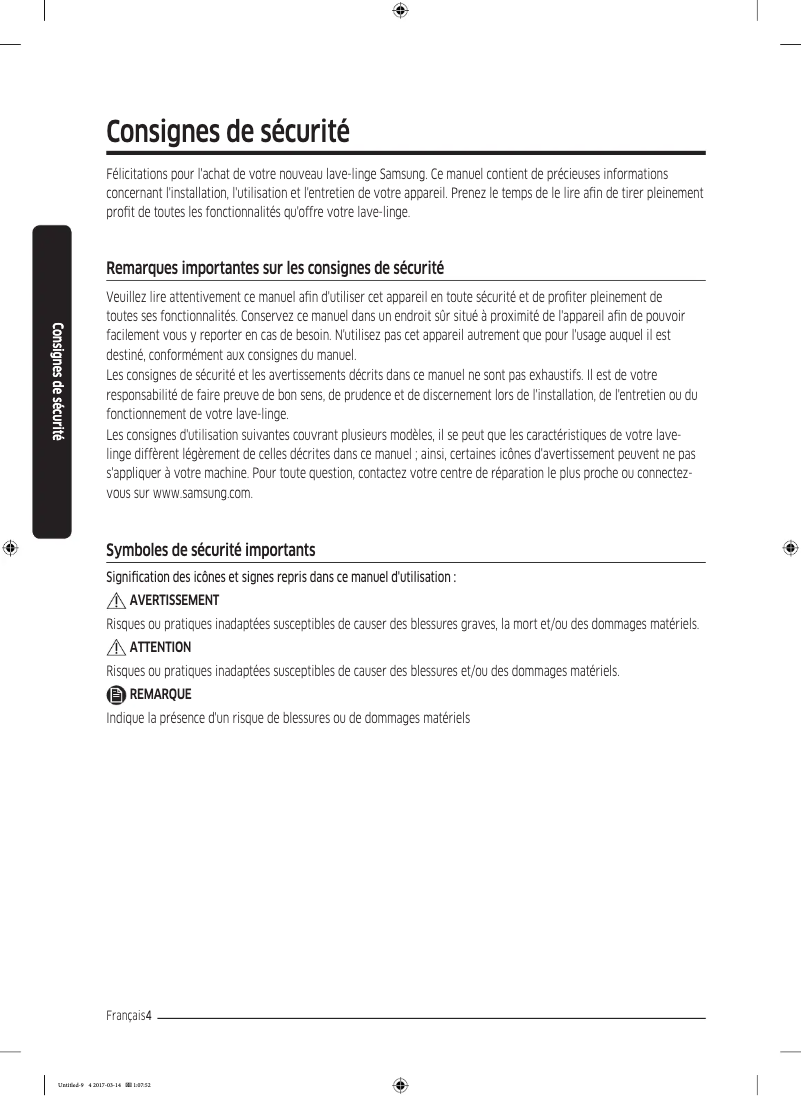 Imagen de la primera página del manual del dispositivo WW70J5555FW