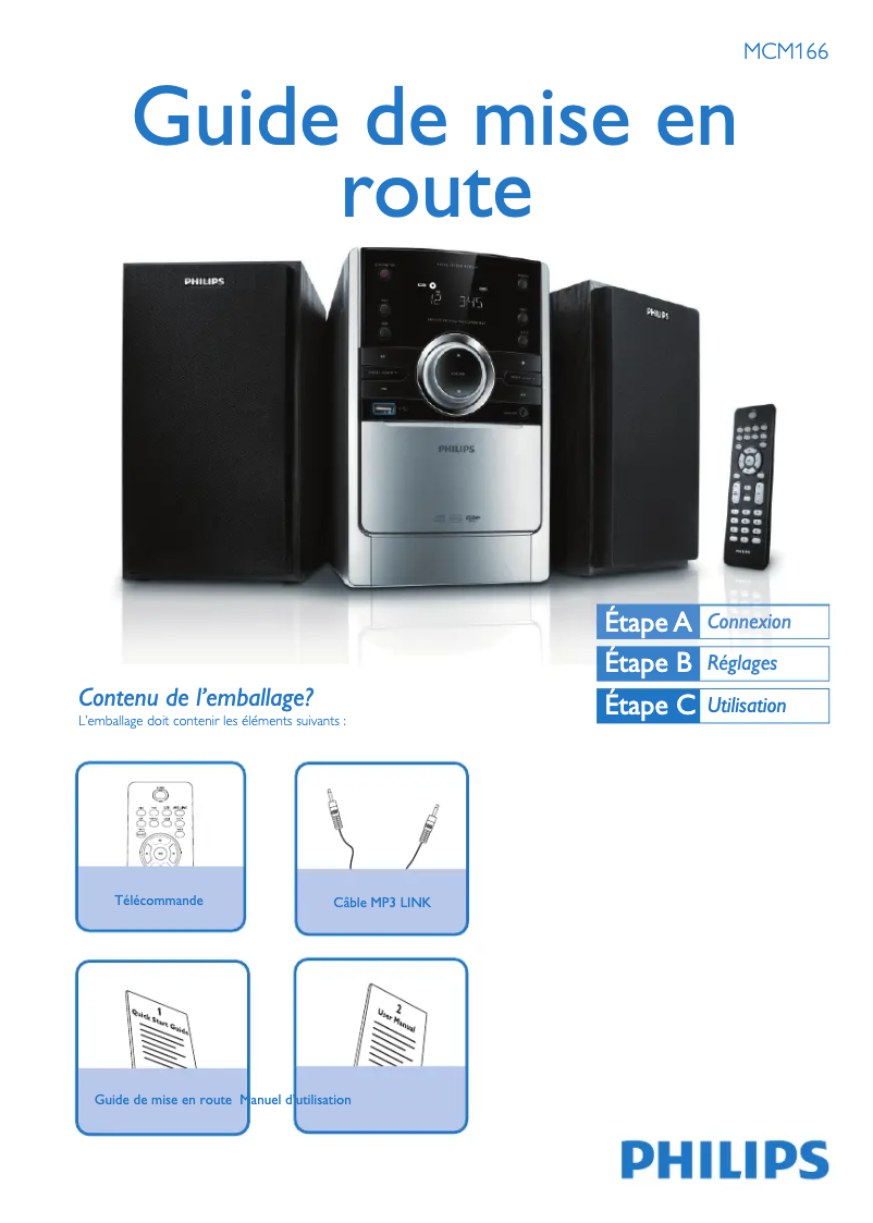 Página 1 del manual Guía de inicio rápido Philips MCM166