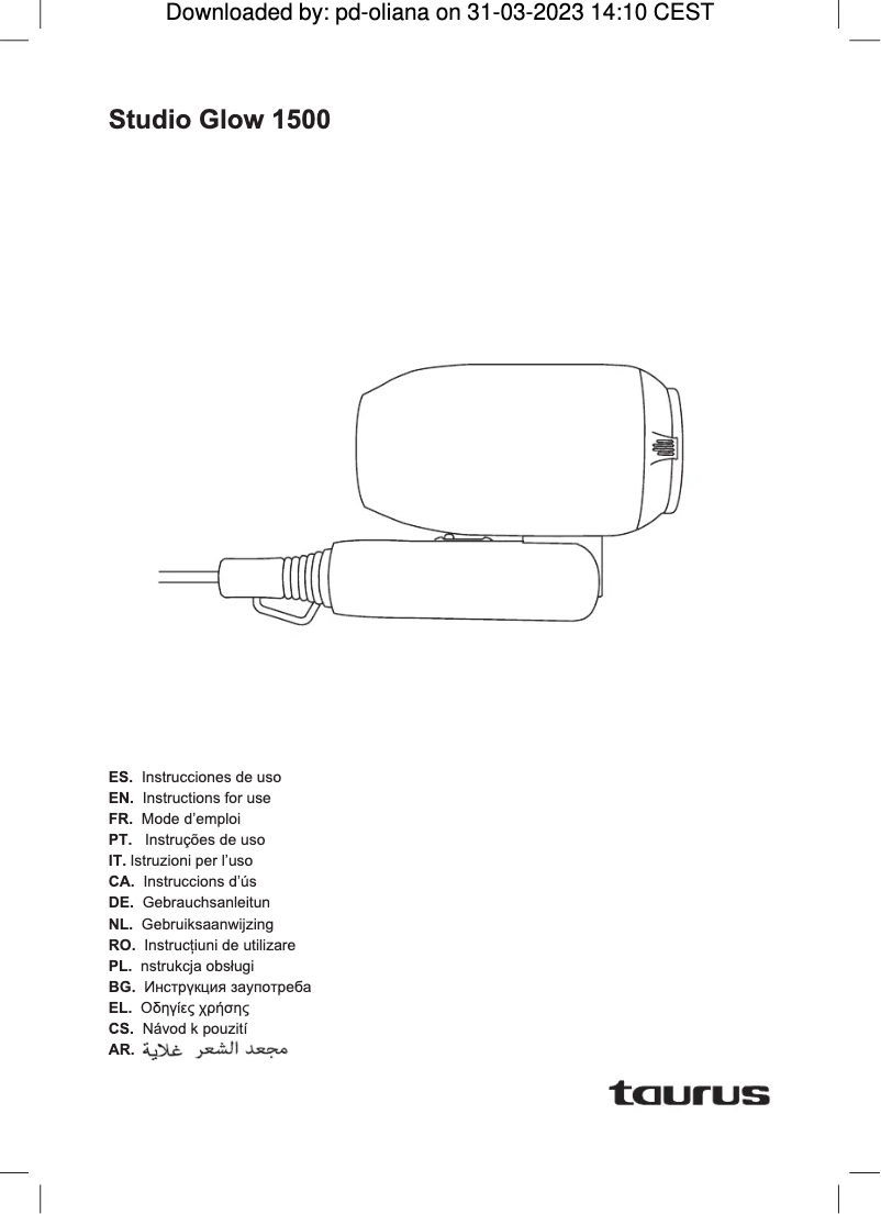 Página nº 1 - Manual de usuario Taurus Studio Glow 1500