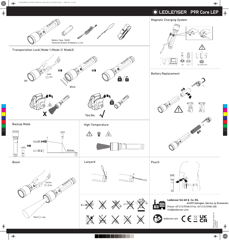 Imagen de la primera página del manual del dispositivo P9R Core LEP